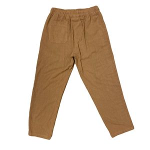 Pantalón Relajado Con Elástico Cafe