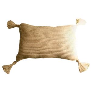 Cojín de Yute Natural Bordado con Henequén "ORIGEN" Grande Sólo Funda