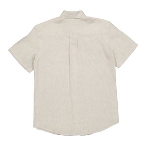 Camisa Manga Corta Básica Lino Khaki