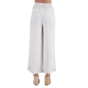 Pantalón Casual Fluido Rayas Natural