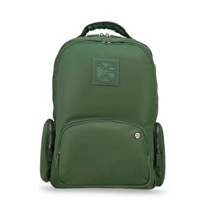 Pañalera Mochila Nylon Cloe Con Accesorios Color Verde Olivo