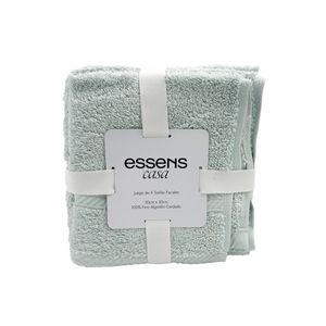 Toalla Essens Facial Set 4 Piezas 30cm x 30cm 500 Gsm Verde Agua