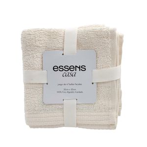 Toalla Essens Facial Set 4 Piezas 30cm x 30cm 500 Gsm Amarillo Paja