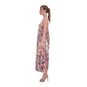 Jumpsuit Peto Wide Leg Casual Sin Manga Estampado Azules