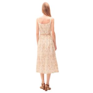 Vestido Midi Bordado Floral Arena Escote Corazón