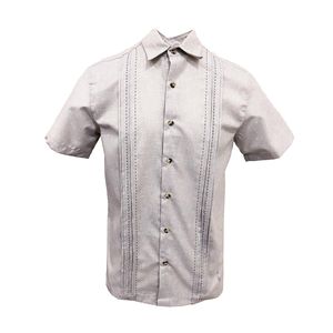 Guayamisa Manga Corta Pinpoint Gris Claro
