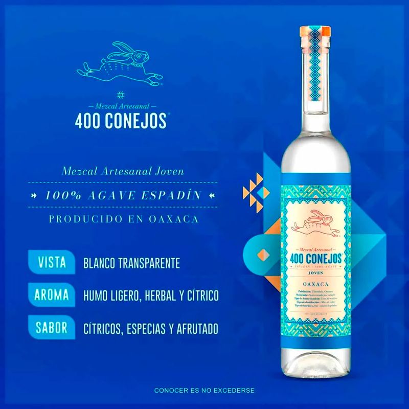 400 CONEJOS メスカル JOVEN 700ml 38% Mezcal 400 Conejos Joven 700ML - Gran Chapur
