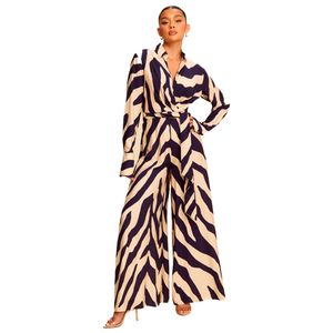 Vestido Largo Manga Larga Luxxel Estampado para Mujer