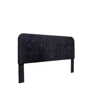 Cabecera Para Cama Tamaño King Y Queen Size Tapizada En Tela Chenille Negra Con Estructura De Madera Industrial