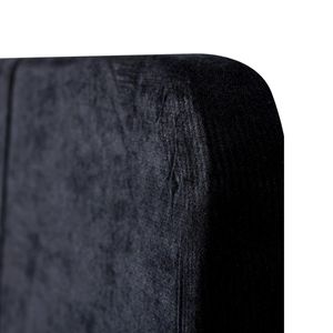Cabecera Para Cama Tamaño King Y Queen Size Tapizada En Tela Chenille Negra Con Estructura De Madera Industrial