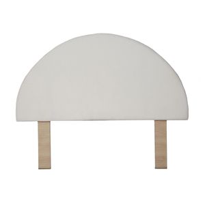 Cabecera De Cama King Size Tapizada En Tela Blanca Bouclé Acolchada Con Hule Espuma Y Estructura De Madera Industrial
