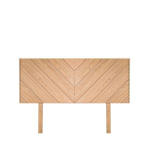 Cabecera Para Cama Tamaño King Y Queen Size Color Madera Con Cortes Decorativos Diagonales Y Estructura De Madera Industrial