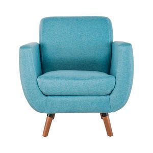 Sillón Individual Con Tapizado Color Gris Claro. Estructura De Madera Sólida