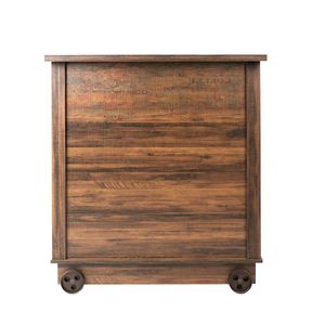 Mueble Para Bar Color Nogal Con Estructura De Madera Industrial