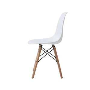 Silla De Comedor Blanca Con Patas De Madera De Haya Y Soporte De Metal