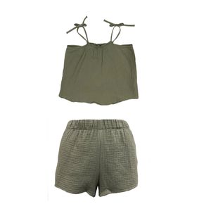 Set De Pijama Short Y Top Con Tirantes Verde
