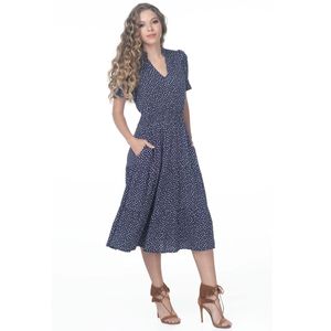 Vestido Casual Midi Manga Corta