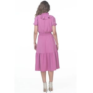 Vestido Casual Midi Manga Corta