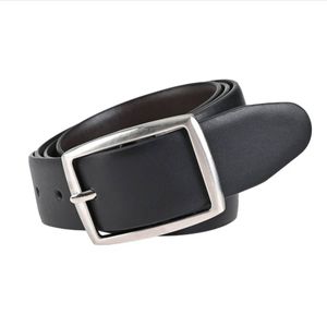 Cinturón de Piel Hickok Combinado Negro con Café para Hombre