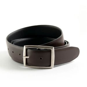 Cinturón de Piel Hickok Combinado Negro con Café para Hombre