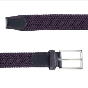 Cinturón Textil Hickok Azul Marino con Rojo Vino para Hombre