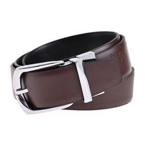 Cinturón de Piel Hickok Combinado Café con Negro para Hombre