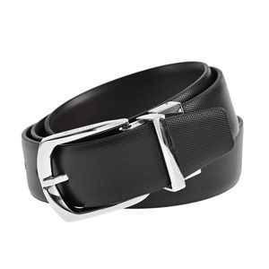 Cinturón de Piel Hickok Combinado Café con Negro para Hombre