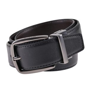 Cinturón de Piel Hickok Combinado Negro con Café para Hombre