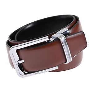 Cinturón de Piel Hickok Combinado Café con Negro para Hombre