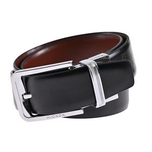 Cinturón de Piel Hickok Combinado Café con Negro para Hombre