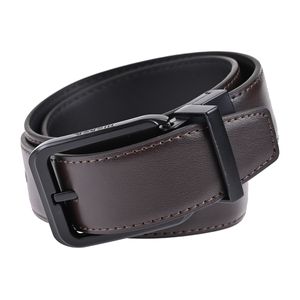 Cinturón de Piel Hickok Combinado Café con Negro para Hombre