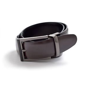 Cinturón de Piel Hickok Combinado Café con Negro para Hombre