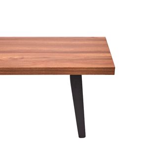 Mesa De Centro Rectangular Negro Y Nogal Con Tablero De Madera Procesada Y Patas De Madera De Pino Maciza