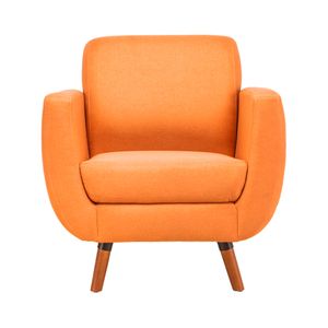 Sillón Individual Con Tapizado Color Rosa. Estructura De Madera Sólida