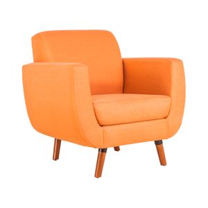 Sillón Individual Con Tapizado Color Rosa. Estructura De Madera Sólida