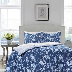 Edredon Set Branch Toile Azul Mat/Qs Laura Ashley