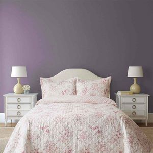 Colcha Set Meadow Field Blush Rosa Mat/Qs Laura Ashley