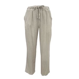 Pantalón Relajado Con Elástico Crudo