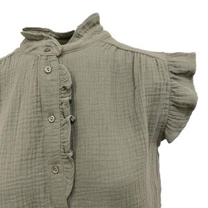 Blusa sin Mangas Escarolas Verde