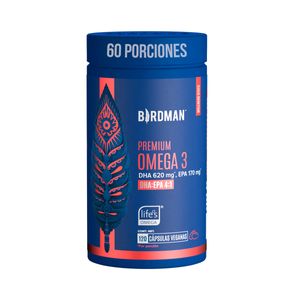Suplemento Alimenticio Premium Omega 3 a Base de Omega 3 Derivado de Algas Birdman 120 Cápsulas