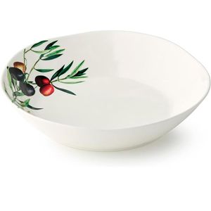 Tazón Para Sopa O Pasta Ceramica 9" X 2" Olivos