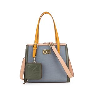 Bolsa Satchel Cloe Calzana Mediana Azul