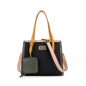 Bolsa Satchel Cloe Calzana Mediana Negro
