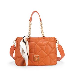 Bolsa Satchel Cloe Acolchada con Mascada Naranja