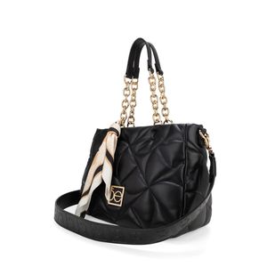 Bolsa Satchel Cloe Acolchada con Mascada Negro
