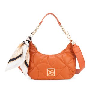 Bolsa Hobo Cloe Mediana Acolchada con Mascada Naranja