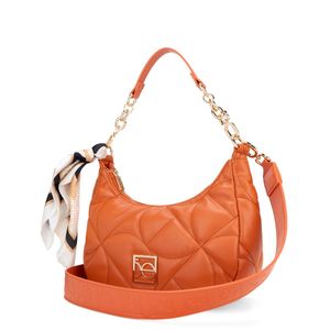 Bolsa Hobo Cloe Mediana Acolchada con Mascada Naranja