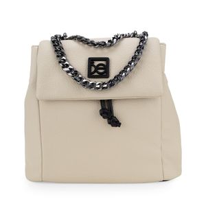 Mochila Cloe Jareta Detalle Cadena Beige