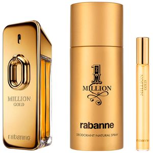 Set  Rabanne Million Gold  Perfume + Desodorante + Travel Spray