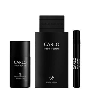 Set Carlo Pour Homme Perfume + Travel Spray + Desodorante